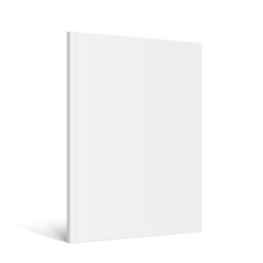 Vector realistic standing 3d magazine mockup with white blank cover