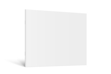 Poster - Vector realistic standing 3d magazine mockup with white blank cover
