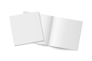 Poster - Vector mockup of two white paperback magazines with transparent shadow.