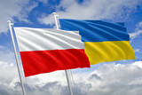 Fototapeta  - Flaga Polska i Ukraina partnerstwo