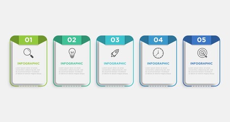 Creative concept for infographic with 5 steps, options, parts or processes. Business data visualization