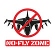 No-fly zone sign. Warning sign. Vector illustration design.