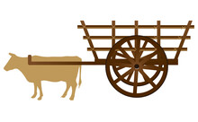 Ancient Traditional Bullock Cart In Asia