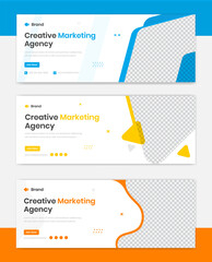 Wall Mural - Corporate banner design template bundle, modern colorful shape business banner layout vector