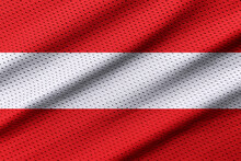 Austria Flag On Texture Sports. Horizontal Sport Theme Poster, Greeting Cards, Headers, Website And App. Background For Patriotic And National Design