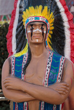 Sculpture Of A Native American Indian Made Of Cork
