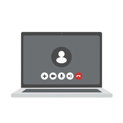 Wall Mural - online video call interface template with user icon. online business webinar chat. video call screen