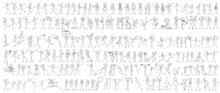 Set Of Stick Figures, Different People Vector