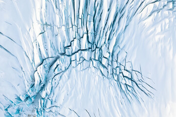 Wall Mural - climate change matters. iceland. destruction of the glacier in iceland due to global warming. aerial