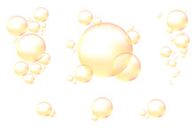 黄のバブル　水泡　シャボン玉