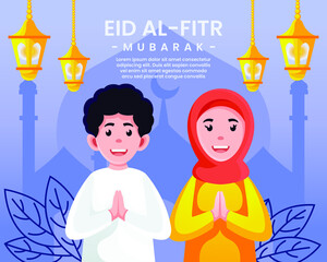 Wall Mural - Eid Al Adha Background. Fit for greeting card, wallpaper and other. Vector Illustration.