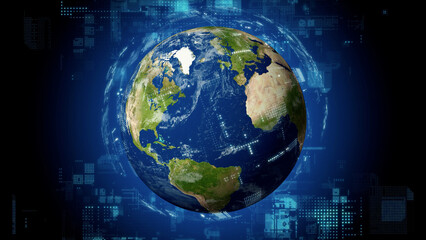 Aufkleber - Global communication network concept. Electronic technology.