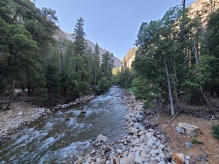 Wall Mural - Merced River flowing out of Tenaya Canyon in Yosemite Valley, California