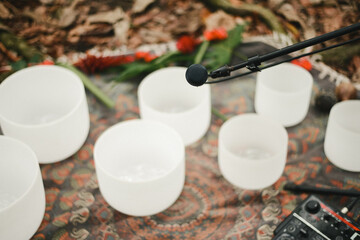 Sound healing with crystal bowls in the jungle 