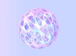 © marozhkastudio - Abstract holographic hollow ball or sphere, round metal shape with gradient pearlescent texture, chromatic fluid object, empty futuristic sculpture with holes isolated on purple background, 3d render