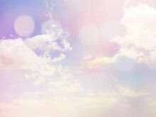 Blue Sky And White Cloud With Soft Style And Pastel Color