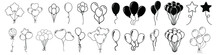 Balloons Icon Vector Set. Birthday Illustration Sign Collection. Celebration Symbol. Event Logo.