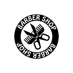 Canvas Print - Barber Shop icon isolated on white background