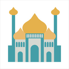 Mosque on a white isolated background. Flat style.