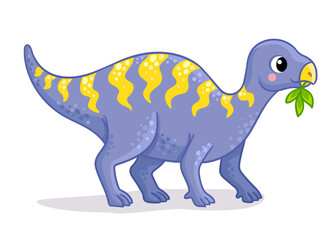 Wall Mural - Vector illustration with iguanodon. Cute dinosaur in cartoon style.