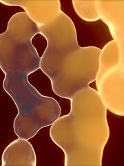 Aufkleber - Neon colored glowing liquid blobs with depth of field effect. 3d rendering digital illustration. Futuristic art