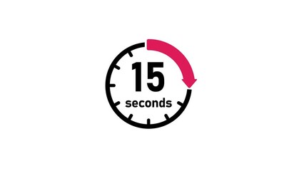 Sticker - Clock , timer (time passage , waiting time) animation (4K) | 15 seconds