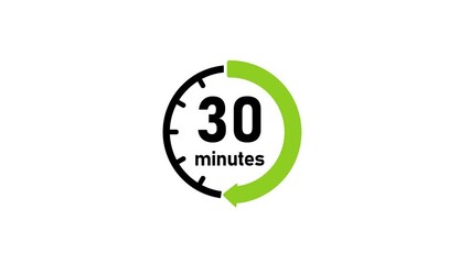 Canvas Print - Clock , timer (time passage , waiting time) animation (4K) | 30 minutes