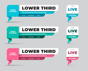 Wall Mural - vector lower third on origami legs for news information, title, channel name.