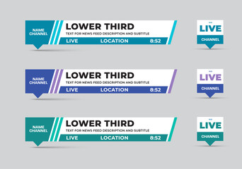 Wall Mural - colored wind lower thirds for news headlines and credits.