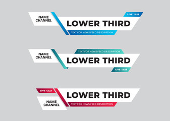 Wall Mural - vector lower thirds banners for titles and credits for tv and channels.
