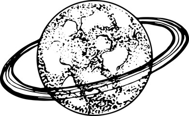 Wall Mural - solar system planet hand drawn monochrome illustration