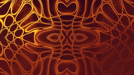 Fototapete - Kaleidoscopic pattern of distorted contour lines 3d rendering loop animation HD