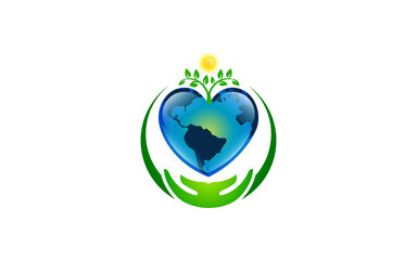 Wall Mural -  Illustration graphic vector of a happy earth day for environment safety celebration logo design template