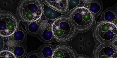 3D Fractal Background blue