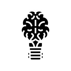 Poster - brainstorm light bulb glyph icon vector. brainstorm light bulb sign. isolated contour symbol black illustration