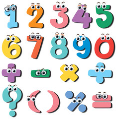 Wall Mural - a set of number and math icon