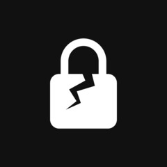 Sticker - Broken lock icon on grey background