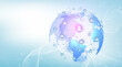 © TechSolution - Business global network connection illustration. World map point and line composition concept of global business. Global internet technology. Big data visualization illustration