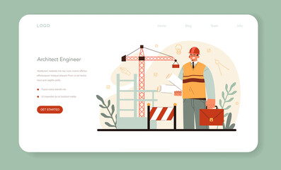 Wall Mural - architect web banner or landing page. idea of architectural project