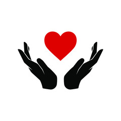Wall Mural - Charity Logo . Heart in the hands