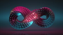 Rotating Twisted Infinity Symbol. Seamless Loop 3D Render Animation