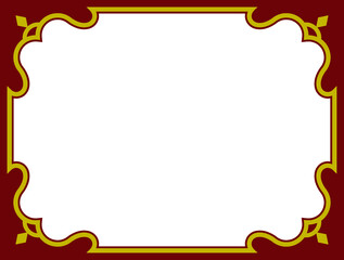 Wall Mural - golden red vintage christmas style vector background with elegant border frame. poster, card, web ba