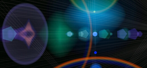 blue futuristic background with space, colorful colors and patterns