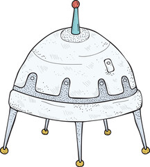 Wall Mural - spaceship hand drawn illustration