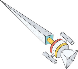 Spaceship or Satellite Hand Drawn Illustration