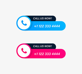 Aufkleber - call us now button, contact us label banner with mobile phone icon