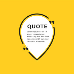 Poster - quote box frame. texting boxes with quotation marks. line quote frames, location pin quotes frames
