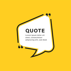 Leinwandbilder - quote box frame, texting boxes speech bubble with quotation marks. line quote frames	
