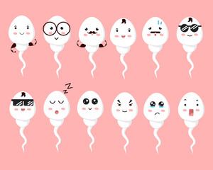 Poster - sperm cartoon character. vector illustration.