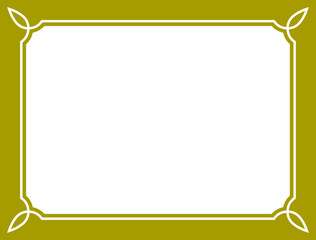 Wall Mural - golden yellow shape with border frame. vintage vector background